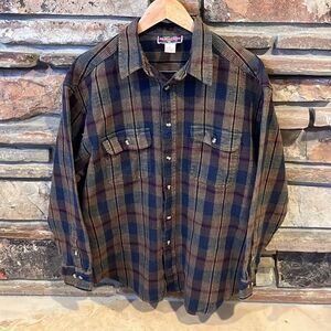 Vintage 90s North Crest Cotton Knit Plaid Shacket